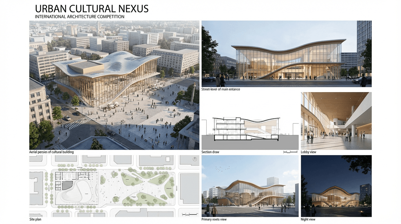 Insercao 3D para concursos de arquitetura