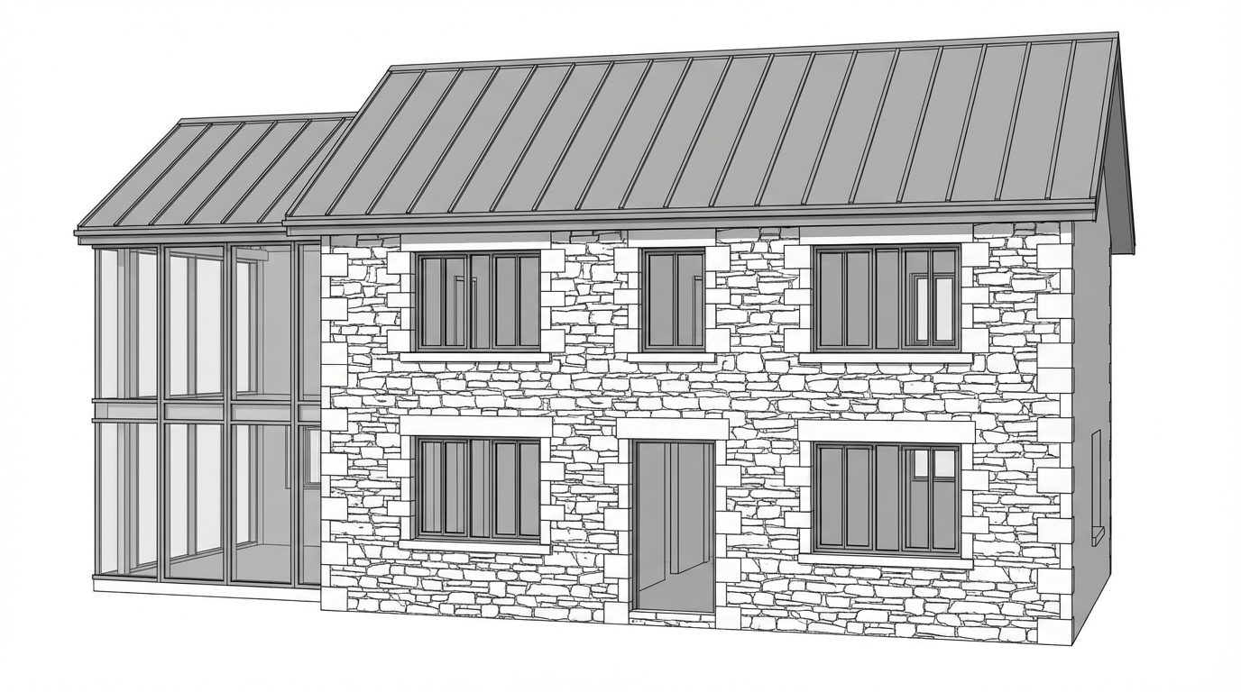 Render 3D bruto - renovacao de fachada